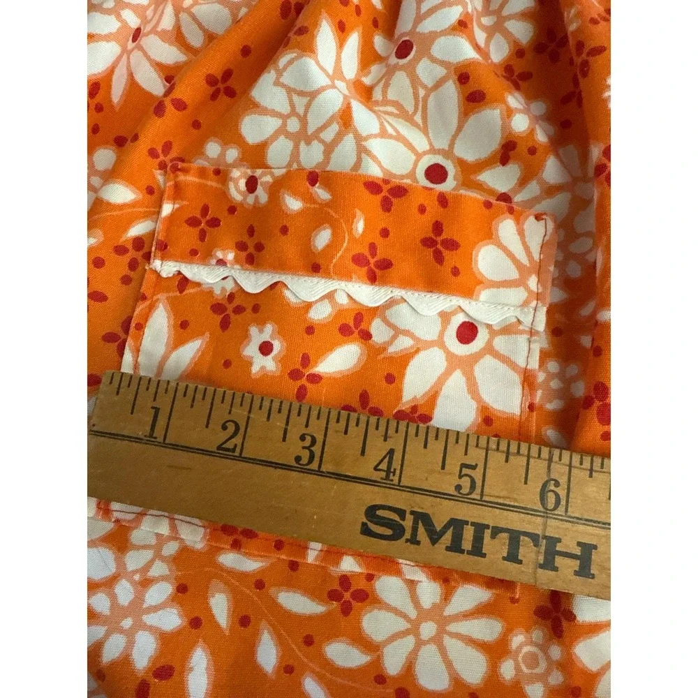 Retro Half Apron‎ MCM Kitchen Orange Floral 17
